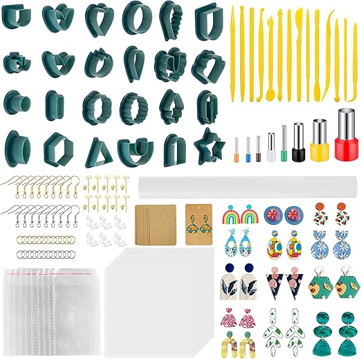 kit fabrication boucle d'oreille fimo