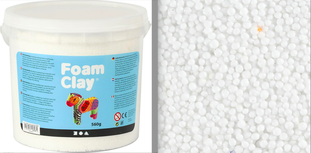 foam clay creotime dans son emballge et texture de la pate granulée