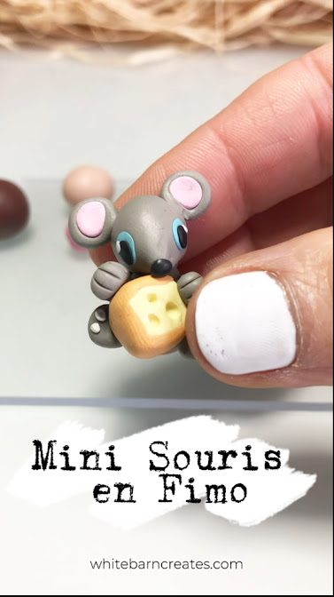 petite souris en pate fimo