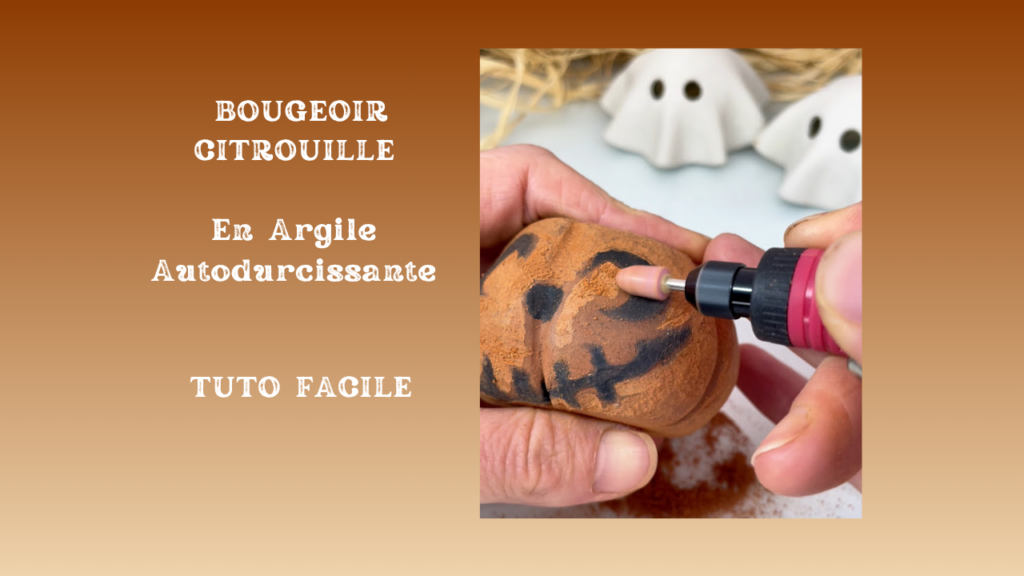 bougeoir citrouille en argile autodurcissante tuto facile