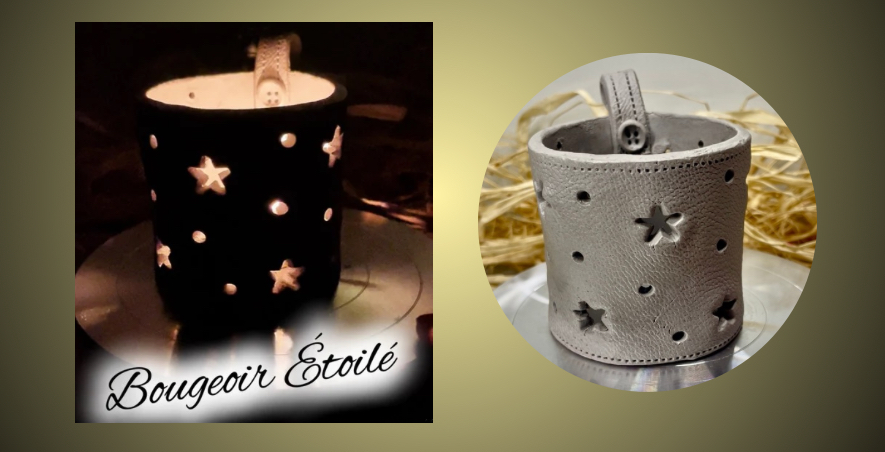 bougeoir argile autodurcissante