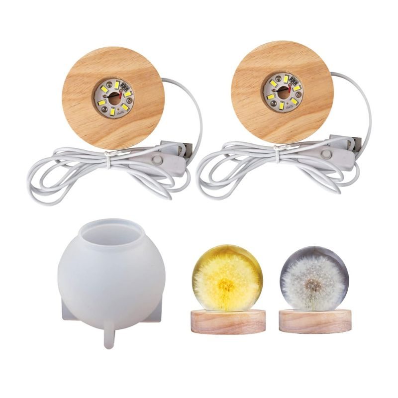 moule resine epoxy lampe led boule