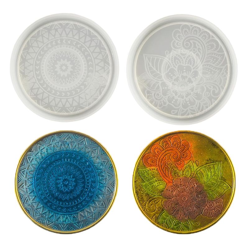 moule resine epoxy sous verres mandala