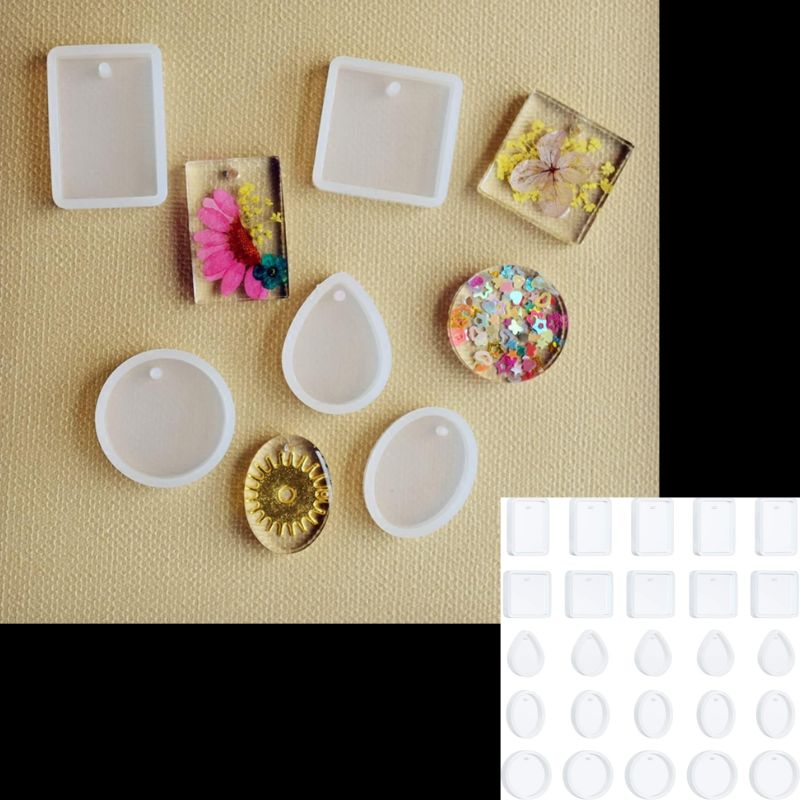 moule pendentif forme geometrique, rond, oval, carré, rectangle