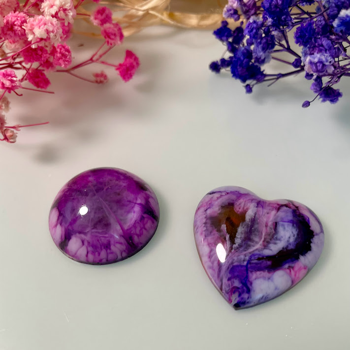 Résultat final après un temps de séchage résine époxy record de 2 heures pour ces bijoux 3D Bloom.